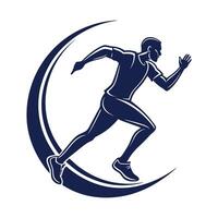 Running Man with Flowing Red and Blue Flag vector