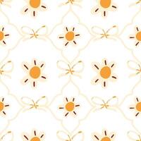 Coquette pattern of white flowers. Preppy background for wallpaper or wrapping paper. vector