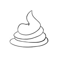 Caramel, paste squeezed out of a tube line, hand drawn illustration vector