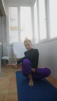 Engaging in a Yoga Practice in Serenity A Captivating and Invigorating Twist Pose Experience video