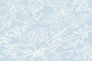 Hand drawn textured simple plants design with subtle brush texture background vector