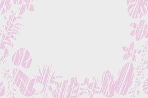 Hand drawn pink simple plants design with subtle brush texture background vector