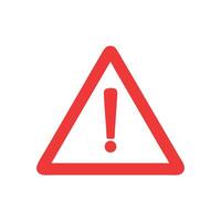 Red Exclamation Point Triangle Alert Sign For Safety Hazard Danger And Warning Attention Needed Careful Or Important Notice vector