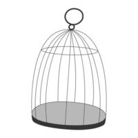 Modern Minimalist Wire Birdcage on a White Background vector