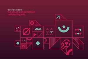 Sports background for event, tournament, invitation, or awards. Layout design template with geometric shapes. Championship in Qatar. Sports background trend 2022. vector