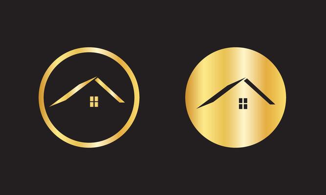 Minimalist Gold House Icons Luxury Property Logo Pack