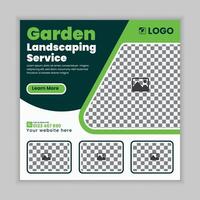 Lawn, garden, or Landscaping maintenance Service Social Media Post design, and Web square Banner Template, Agriculture farm service social media post, or online banner design, web template vector