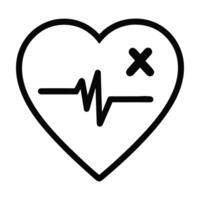 Outline health care icon. Pulse symbol, arrhythmia. Heart rate, line art vector