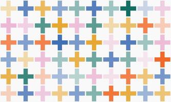 Fun abstract background with colorful cross shapes, geometric figures. Multi colored festive backdrop. Pop art style textures. design layout for banners presentations, flyers, posters vector