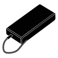 Smartphone connected to a portable charger vector
