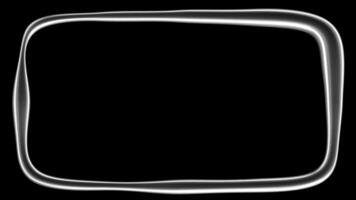 This dynamic animation features a smooth chrome border engulfing a deep black background, creating a striking contrast. The center remains vacant, enhancing visual intrigue and depth. Copy space. video