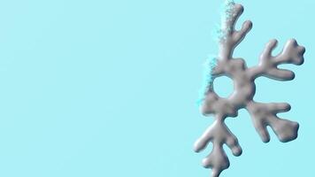 A charming snowflake animation featuring smooth transitions against a bright blue background. The design offers ample space for custom text and creative applications in various projects video