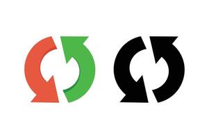 Repeat Arrows Graphic, rotating arrows , circular arrow design, arrow rotation symbol vector
