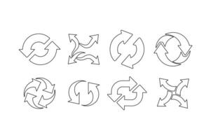 Editable Circular Motion Arrows , rotating arrows , circular arrow design, arrow rotation symbol vector