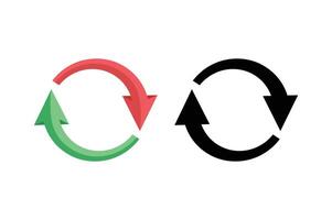 Flat Loop Arrows Pack, rotating arrows , circular arrow design, arrow rotation symbol vector