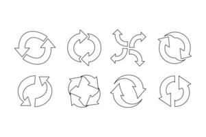 Editable Looping Arrows Pack, rotating arrows , circular arrow design, arrow rotation symbol vector