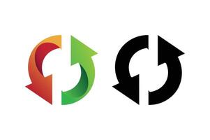 Curved Rotation Arrows Art, rotating arrows , circular arrow design, arrow rotation symbol vector