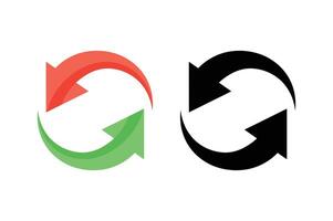 Reload Arrows Illustration, rotating arrows , circular arrow design, arrow rotation symbol vector
