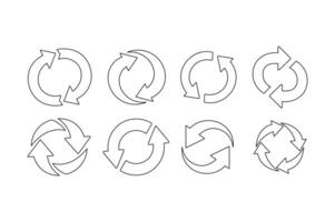 Editable Recycle Arrows Symbols, rotating arrows , circular arrow design, arrow rotation symbol vector