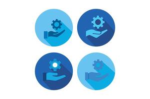 Technical support and construction tools icon set, technical support icons, construction tools icons, repair service icons vector