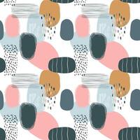 Geometric abstract background. Seamless pattern with simple doodle shapes. Hand drawn backgrounds in pastel colors. vector