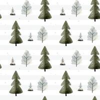Cute watercolor trees. Woodland pattern. Seamless pattern with forest trees. Pine backgrounds. vector