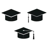 Elegant Graduation Mortarboard Icon in Black and White with Clean Lines and Design vector