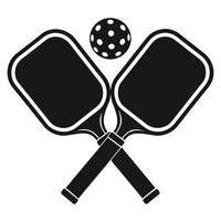 Pickleball Paddles Silhouette Minimalist Art Featuring Two Sleek Paddles vector