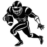 Fast-Moving Football Player Silhouette in Running Pose for Sports Design vector