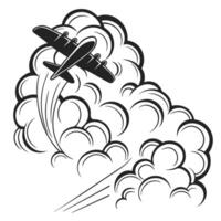 Cloud Outline Silhouette Black and White Design for Calm Weather and Sky Illustrations vector