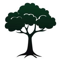 Symmetrical Tree Design Stylized Botanical Illustration White Background vector