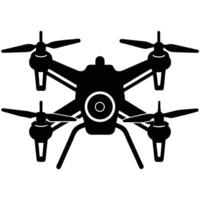Technology Drone Silhouette Hovering with All Propellers in View vector