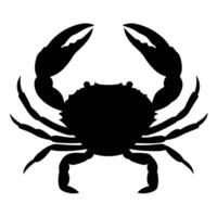 Stylized Black Silhouette of a Crab Frontal View for Ocean, Marine, and Wildlife Designs vector