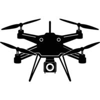 Quadcopter Drone with Camera Front View Silhouette vector