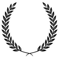 Black and White Laurel Wreath in Classical Style Featuring Clean Lines Olive Branches and Circular Symmetry for Award or Victory Symbolism vector