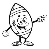 Cheerful Cartoon Football Character Pointing vector