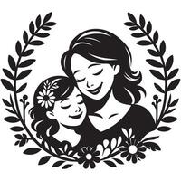 Mother and Daughter A Loving Embrace, mothers day vector