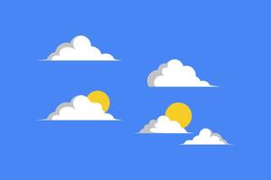 cloud flat design icon set vector