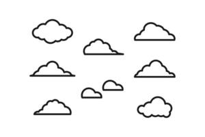 cloud icon line design set vector