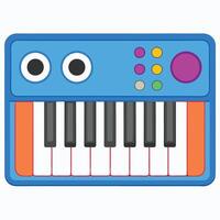 Retro Synthesizer Keyboard in Flat Design vector