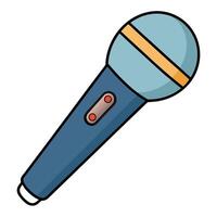 Minimal Microphone Clipart in Solid Color vector