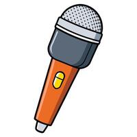 Classic Microphone in Flat Design Style vector