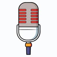 Solid Color Microphone on White Background vector