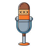 Bold Color Microphone in Flat Format vector