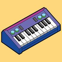 Flat Synth Keyboard Icon in Bold Colors vector