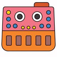 Synthesizer Keyboard Illustration in Flat Style vector