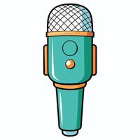 Retro Microphone Illustration in Flat Style vector