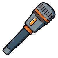 Isolated Flat Microphone with Bold Lines vector
