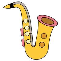 Bold Color Saxophone in Flat Style vector