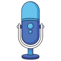Simple Flat Style of Microphone vector